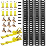 E-Track kinnitussiinide komplekt, 4 tk, 2,3 m, rihmade ja lisatarvikutega, 26 osa