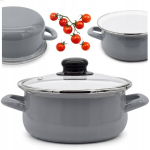 Emailpott 1,8l hall, 18cm, kaanega