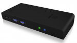 ICY BOX USB 3.0 & USB-C vastuv&otilde;tja 2 HDMI, 6-portine USB hub, LAN, audio, koos toega, must