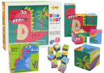 Edukacinės kaladėlės-dėlionė "Dinosaur 6in1", 9 el.