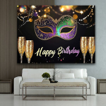 Mardi Gras Maskeraad Pol&uuml;ester Taustaplakat Pickify, 210*150cm/82.6*59inch