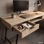 Arvutilaud Arden, 120x50x80,5 cm, pruun/valge