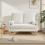 Kaheisteline diivan, helehall, puidust jalad, 140 cm, 1 tk