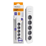 Qoltec pistikupesa | 5 pesa | 1,8 m | Valge-hall | Quick Switch