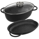 Graniidist k&uuml;psetuspott kaanega 3in1 grande 10 l 43x 28 cm, Kepimo indas granitinė su dangčiu 3 viename GRANDE 10 l, 43x28 cm