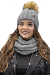 Vivisence daami bobble m&uuml;ts peakate talvine soe paks mustriga 7019, made in eu, helehall, &uuml;ks suurus sobib k&otilde;igile, Vienas dydis tinka visiems
