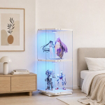LED-klaasist vitriinkapp, valge
