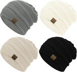 Naiste talvem&uuml;tsid Beanie kudumid soojad must beež komplekt 4 tk