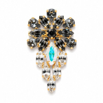 Pross naistele DiamondSky &bdquo;Mirtel (Silver Night / Graphite / Aurora Borealis)&ldquo; Swarovski kristallidega
