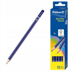 Puidust pliiatsid Pelikan, 12 tk., pehme grafiit B