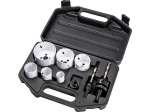 Bimetallpuurkroonide komplekt 22-64mm ja adapterid 3/8 7/16 hex Drel kroon 8tk.