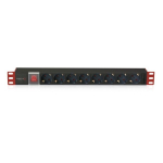 Tehniliselt 19" 1u juhtmestik, 8 x Schuko, 3m, Juodas