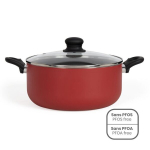 28 cm Dutch oven - LIVOO - MEP151R - Non-stick without PFOA or PFOS - Silicone handles - Suitable for all hobs including inducti