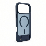 Evelatus Apple iPhone 18 Pro Max Rubber Coated MagSafe With Stand Case Navy Blue