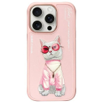 Roosa silikoonist telefonikaitse kassiga iPhone 16 Pro Nimmy