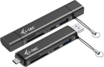 i-tec m&auml;lukaardilugeja Card Reader USB-C/USB-A Dongle SD TF and 2xUSB