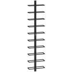 Seinale kinnitatav veiniriiul 10 pudelile, terasest, 116 cm, must