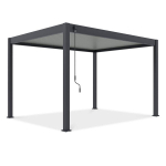 Paviljon Pergola Elegance Automatic 3x4 koos LED-iga, tumehall/heleshall