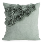 Dekoratiivpadjakate 45x45 cm roheline lillemustriga &ndash; FLORES