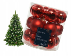 Punased klaaskuulid j&otilde;ulukaunistuseks, l&auml;ikiv/matt, komplekt 18 tk, 4 cm, 4 cm