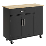 SoBuy K&ouml;&ouml;gisaar Mattmust 99&times;40&times;84,3cm Tammepuit