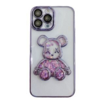 iLike iPhone 15 Pro Max Silikoon&uuml;mbris Tr&uuml;kk Desire Bear Lilla