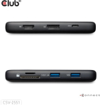 Club3D USB-C 8in1-HUB DP1.4/HDMI2.0/USB-C/LAN 8K30Hz PD100W retail, Must