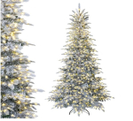 Costway 210 cm lumega kaetud j&otilde;ulupuu LED-valgustusega, kunstkuusk 1068 tipuga