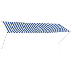 vidaXL sisset&otilde;mmatav varikatus, 350 x 150 cm, sinine ja valge, Įvairiaspalvis