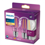 Philips LED Classic 60W Standard E27 Warm White Non -Dimmable Lot of 2