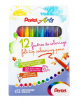 Viltpliiatsid 12 v&auml;rvi Arts 3,5mm otsaga kartongkarbis, Pentel /10