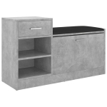 Jalatsipink, betoonhall, 94,5 x 31 x 57 cm, puitlaastplaat, vidaXL, Pilka
