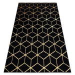 Vaip Gloss 3D kaasaegne 409C 86 Kuubik, stiilne, glamour, art deco must / kuld