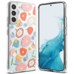 Ringke Fusion Design Armored Case Cover with Gel Frame for Samsung Galaxy S22 + (S22 Plus) transparent (Floral) (F593R31) (Przezroczysty (Floral))