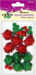 Glitter pom-poms punane roheline 30tk - Titanum