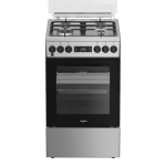 Gaasipliit Whirlpool W5G8LMSWTX pliit elektriahjuga, 50cm, 60L, 8 režiimi, SteamClean, konvektsioon, taimer