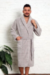 Meeste hommikumantel Cocoon 584000 01, helehall/valge 584000*01-XL