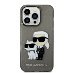 Karl Lagerfeldi s&auml;delev Karl&Choupette iPhone 14 Pro kaitse&uuml;mbris - musta v&auml;rvi