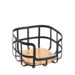 Puuviljakorv - DKD Home Decor - Roostevaba teras - Must - 24x24x12,7 cm - K&ouml;&ouml;gitarbed