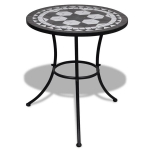 vidaXL bistroolaud, must ja valge, 60 cm, mosaiik