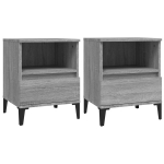 vidaXL &ouml;&ouml;kapid 2 tk, hall Sonoma tamm, 40 x 35 x 50 cm, Pilka