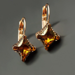 Earrings "Crystal Rhombus II (Topaz Dorado)" with Crystals From Swarovski&trade;