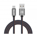 Andmeedastuskaabel Tellur USB/Micro USB, 1m, Denim