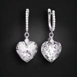 Naiste h&otilde;bedased k&otilde;rvar&otilde;ngad DiamondSky "Romantic Heart III R" Swarovski kristallidega