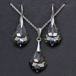 Naiste ehete komplekt &bdquo;Baroque IV (Silver Night)&ldquo; koos Swarovski kristallidega