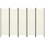 vidaXL 5 paneeliga ruumijagaja, kreemjasvalge, 250 x 180 cm