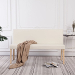 vidaXL pink 139,5 cm, kreemjasvalge, kunstnahk