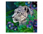 Pildid straazidega teemantmosaiiktehnikas "Lumeleopard ja anemoonid" Collection D'Art 38x38cm