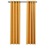 Linase v&auml;limusega pimendavad kardinad VidaXL, 2 tk, kollane, 140 x 225 cm
