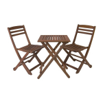 R&otilde;dukomplekt ROUEN laud ja 2 tooli (999824773), 50x50xH68cm, kokkupandav, puit: meranti, viimistlus: &otilde;litatud